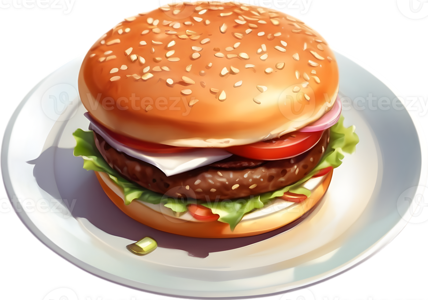 Cheeseburger, Veggie burger, Bacon burger, BBQ burger, ai generative png