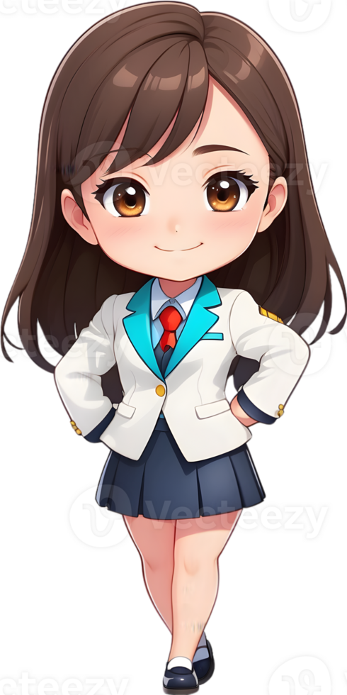Adorable cartoon girl, sweet kid character, cute child avatar, lovable young girl ai generative png