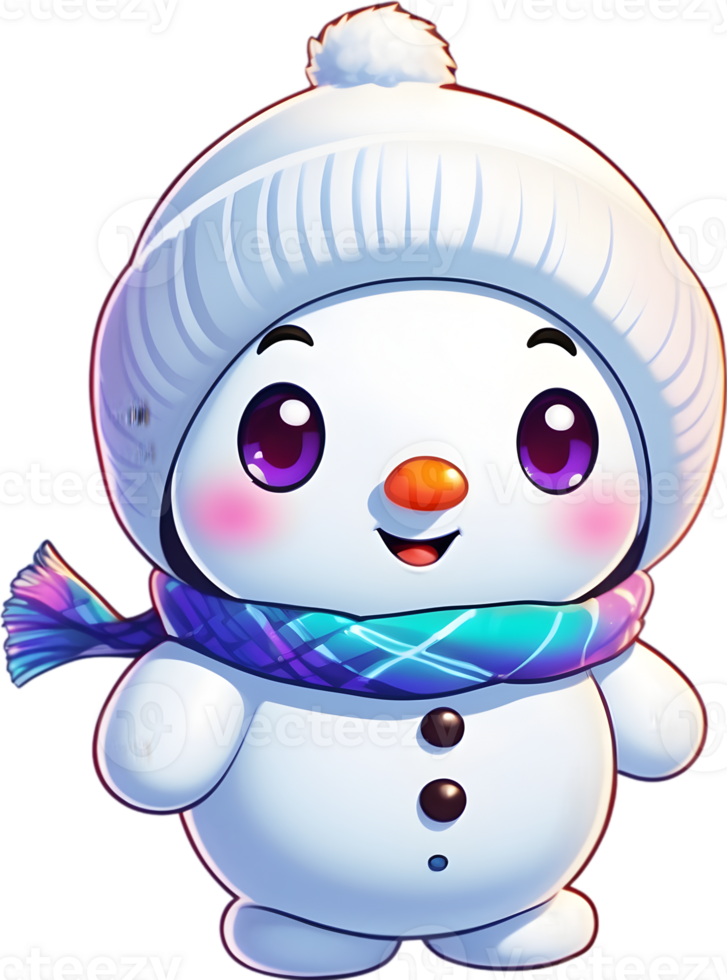 Snowman, snowman decoration, snowman family, cute snowman, ai generative png