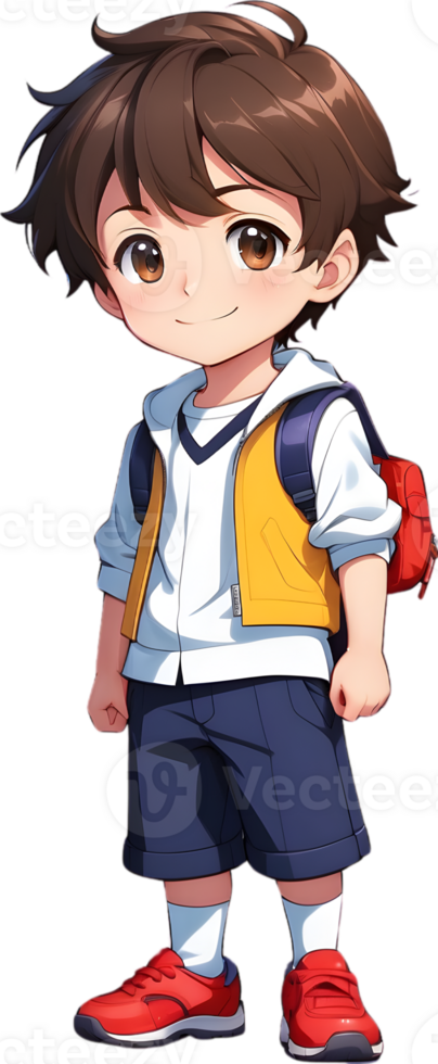 Adorable cartoon boy, sweet kid character, cute child avatar ai generative png