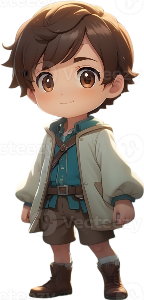 Adorable cartoon boy, sweet kid character, cute child avatar ai generative png