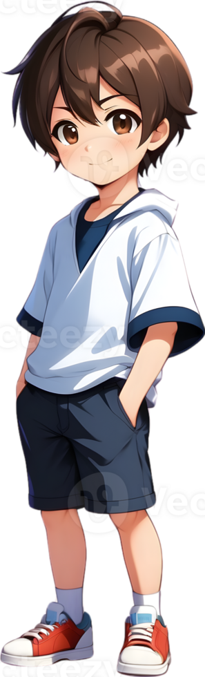 Adorable cartoon boy, sweet kid character, cute child avatar ai generative png