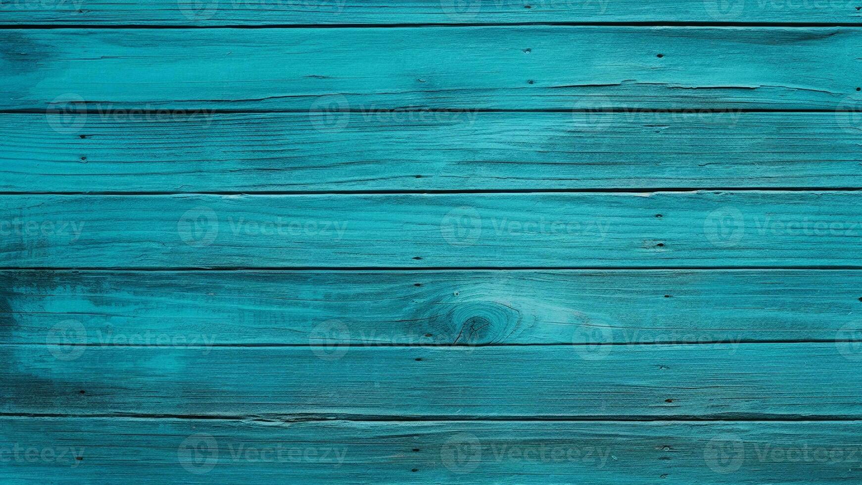 wood background. blank turquoise color wall with space for graphic design element. generative AI photo