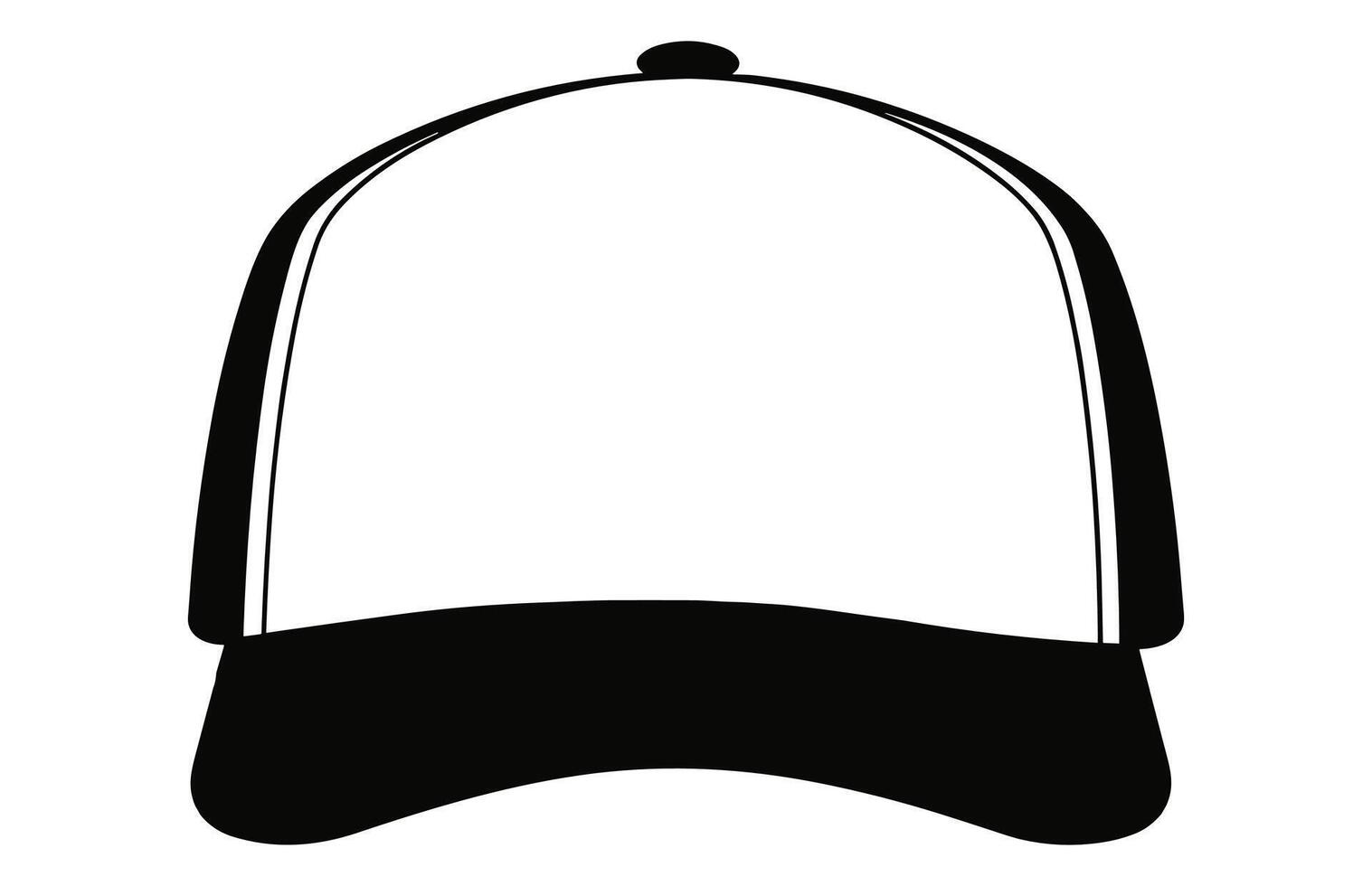 Trucker Hat, Mesh Cap template illustration, Blank black Trucker Hat Vectorize for designers. vector