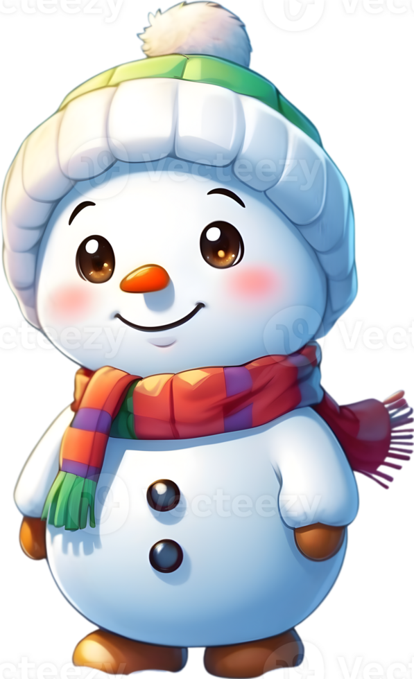 Snowman, snowman decoration, snowman family, cute snowman, ai generative png