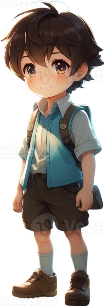 Adorable cartoon boy, sweet kid character, cute child avatar ai generative png