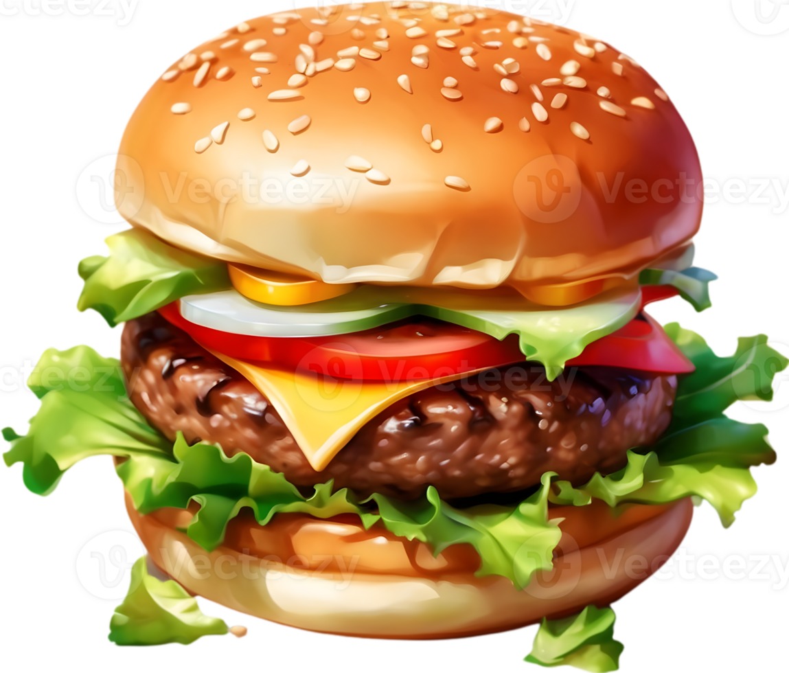 Cheeseburger, Veggie burger, Bacon burger, BBQ burger, ai generative png