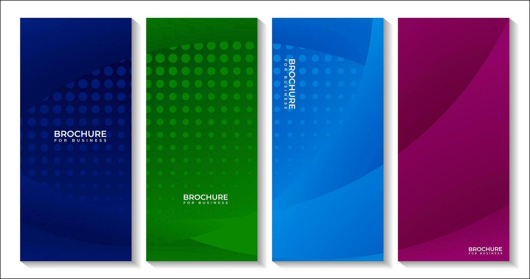 set of colorful brochures with modern dynamic gradient vector