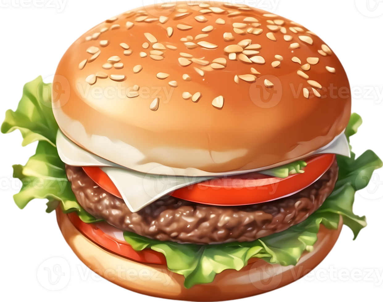 Cheeseburger, Veggie burger, Bacon burger, BBQ burger, ai generative png