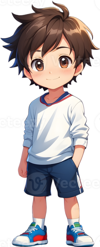 Adorable cartoon boy, sweet kid character, cute child avatar ai generative png
