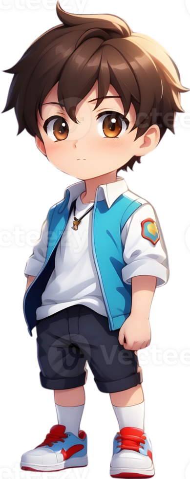 Adorable cartoon boy, sweet kid character, cute child avatar ai generative png