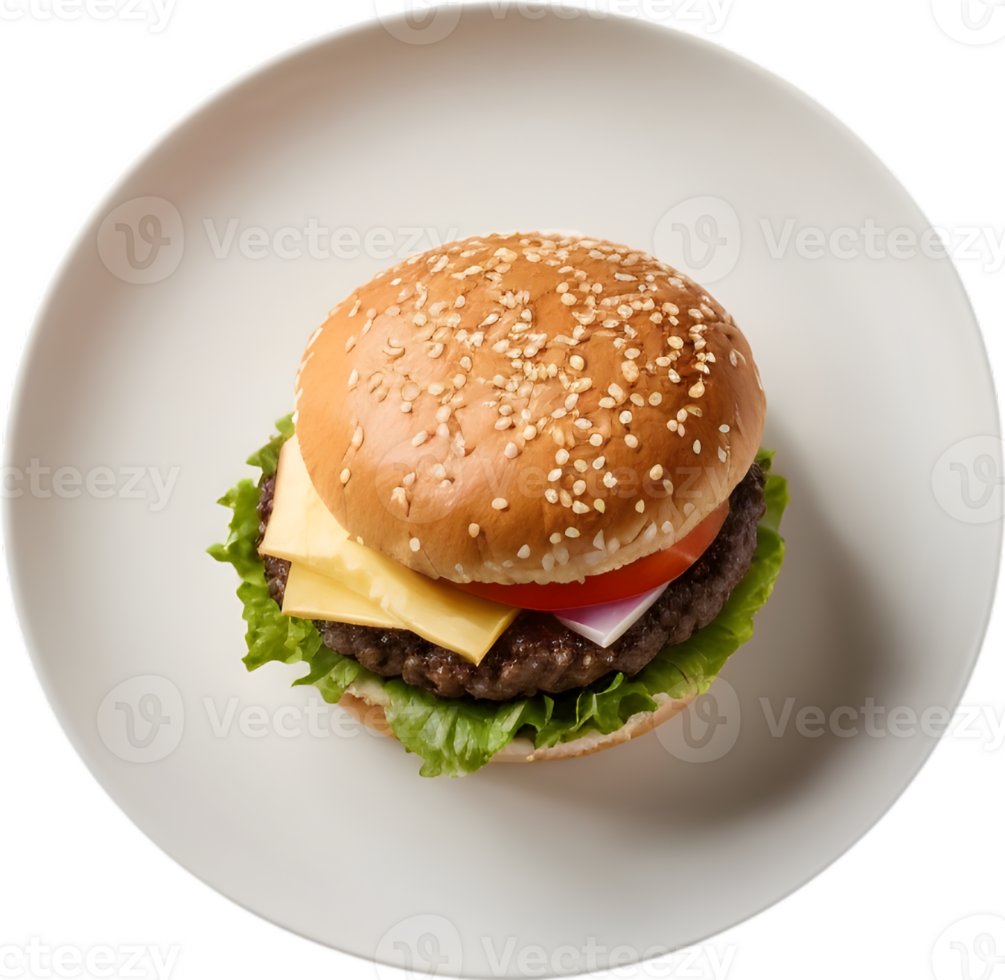 Cheeseburger, Veggie burger, Bacon burger ai generative png