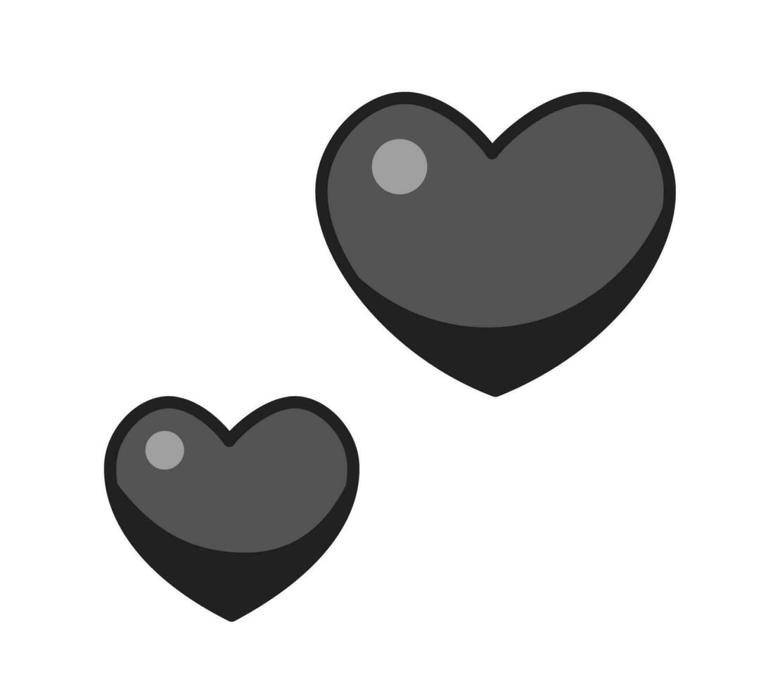 Adoration hearts black and white 2D cartoon object. February valentine s day shape isolated vector outline item. First date. Romantic love. Expressing passion monochromatic flat spot illustration