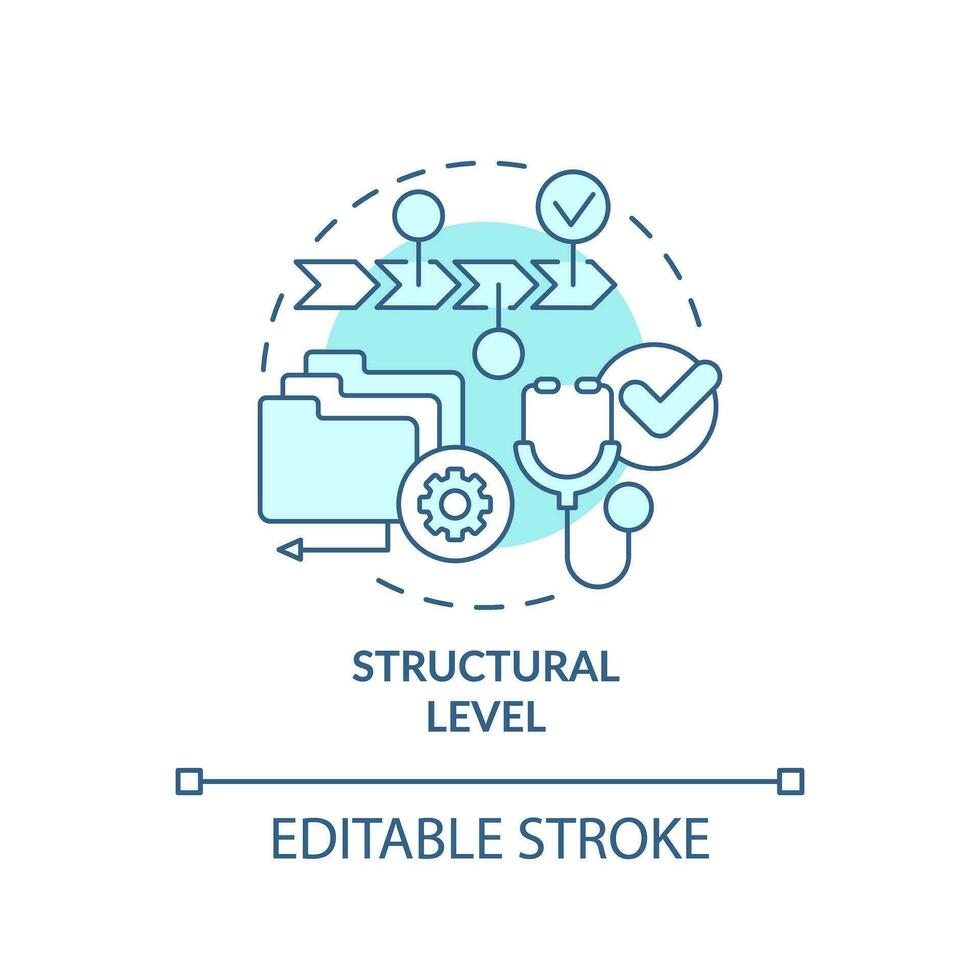 2d editable azul icono estructural nivel concepto, aislado monocromo vector, salud interoperabilidad recursos Delgado línea ilustración. vector