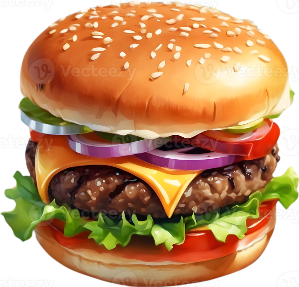 Cheeseburger, Veggie burger, Bacon burger, BBQ burger, ai generative png