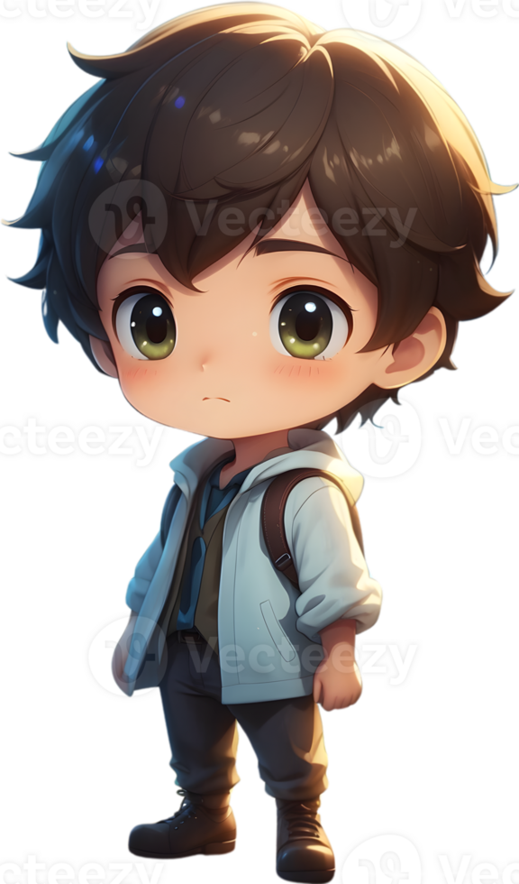 Adorable cartoon boy, sweet kid character, cute child avatar ai generative png