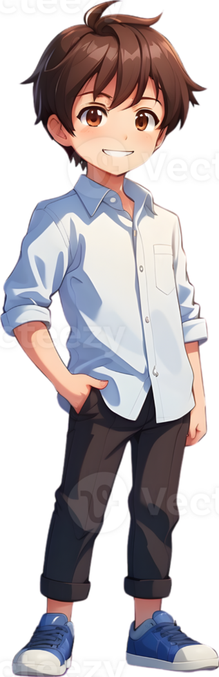 Adorable cartoon boy, sweet kid character, cute child avatar ai generative png
