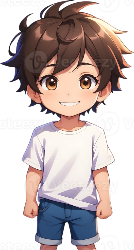 Adorable cartoon boy, sweet kid character, cute child avatar ai generative png