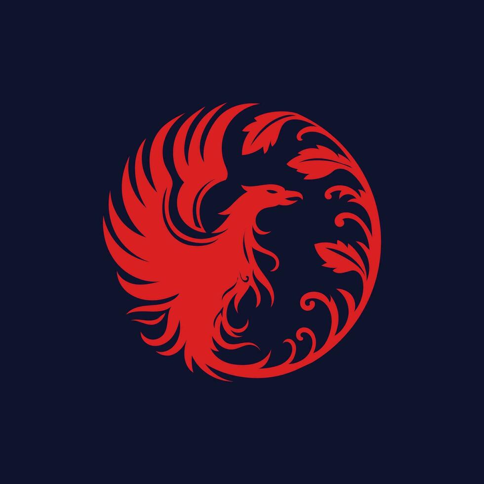 Phoenix bird circle style vector