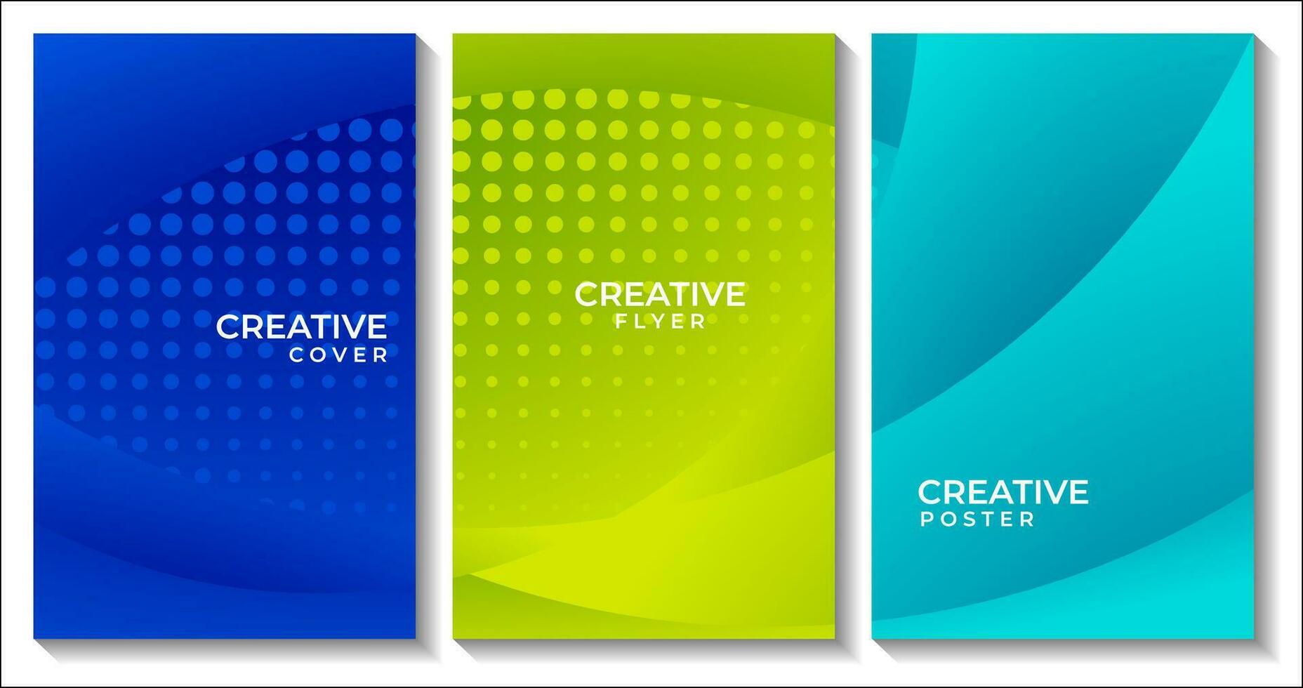 set of colorful flyer with dynamic shape vector