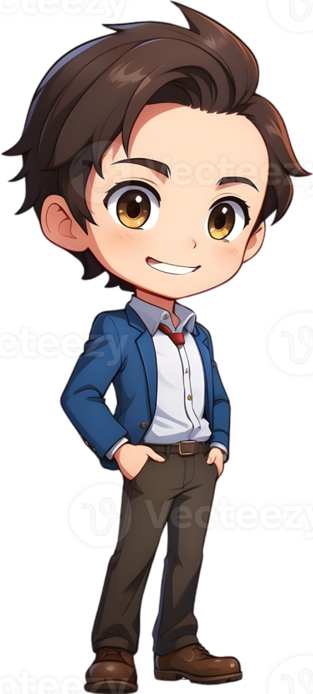 Adorable cartoon boy, sweet kid character, cute child avatar ai generative png