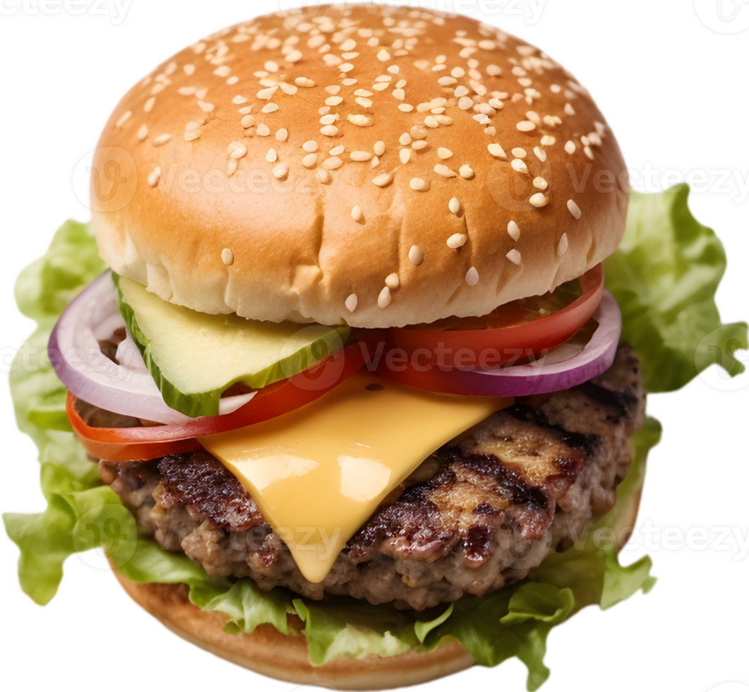 Cheeseburger, Veggie burger, Bacon burger, BBQ burger, ai generative png