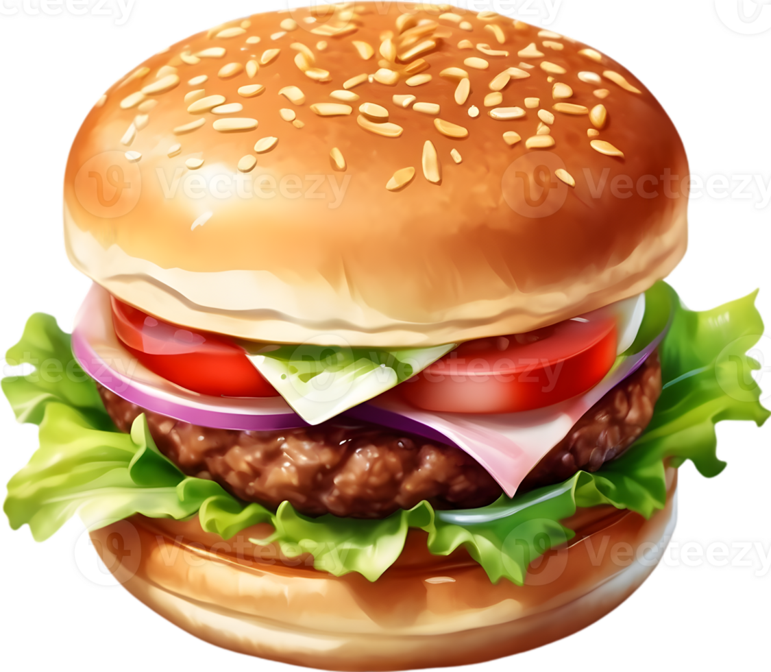 Cheeseburger, Veggie burger, Bacon burger, BBQ burger, ai generative png