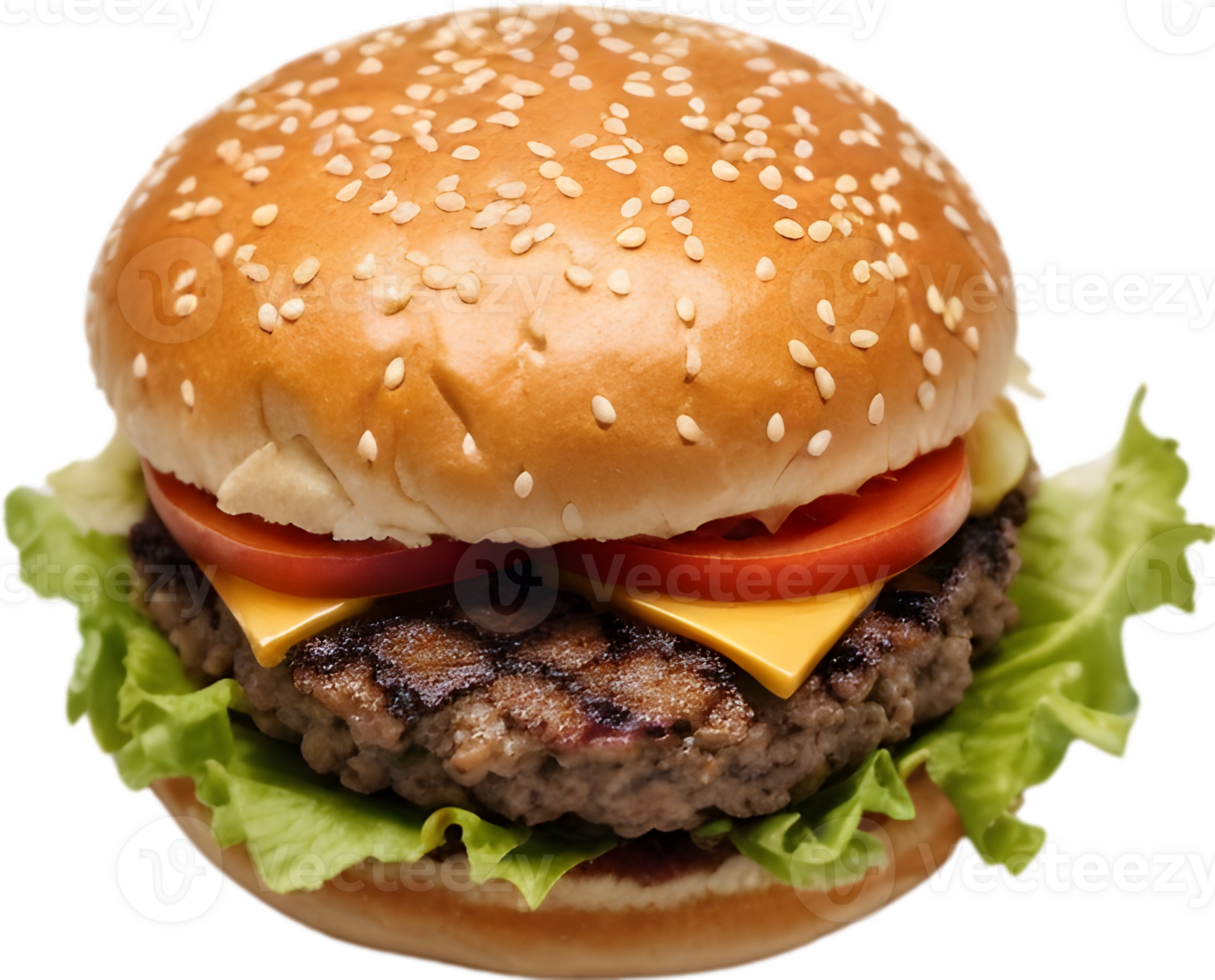 Cheeseburger, Veggie burger, Bacon burger ai generative png