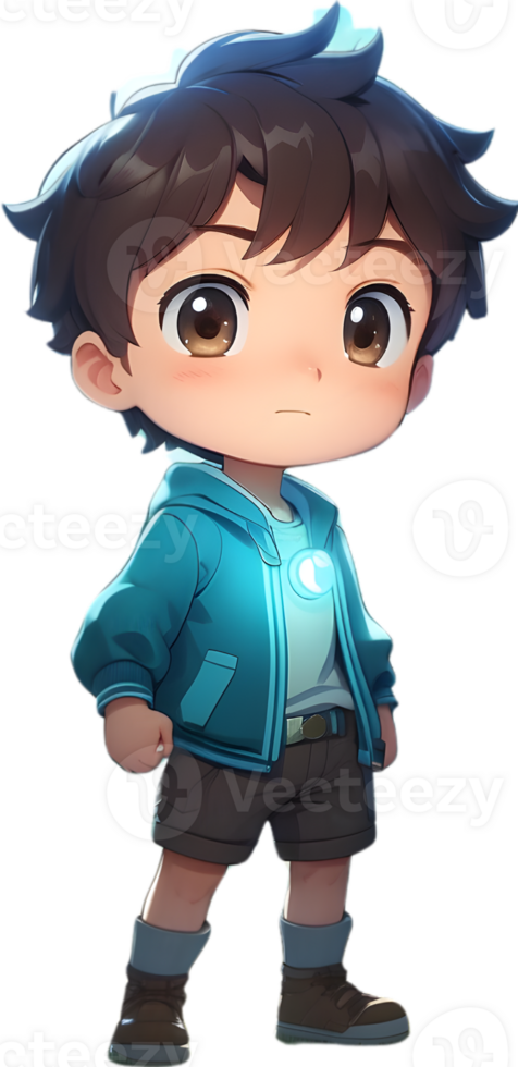 Adorable cartoon boy, sweet kid character, cute child avatar ai generative png