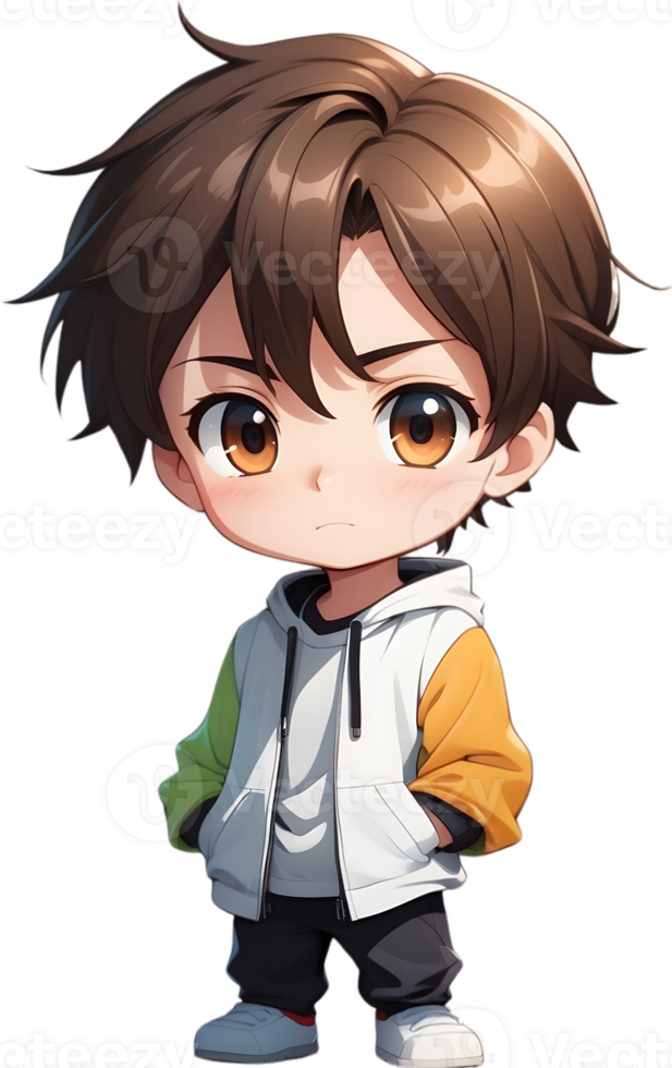 Adorable cartoon boy, sweet kid character, cute child avatar ai generative png