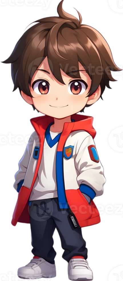Adorable cartoon boy, sweet kid character, cute child avatar ai generative png