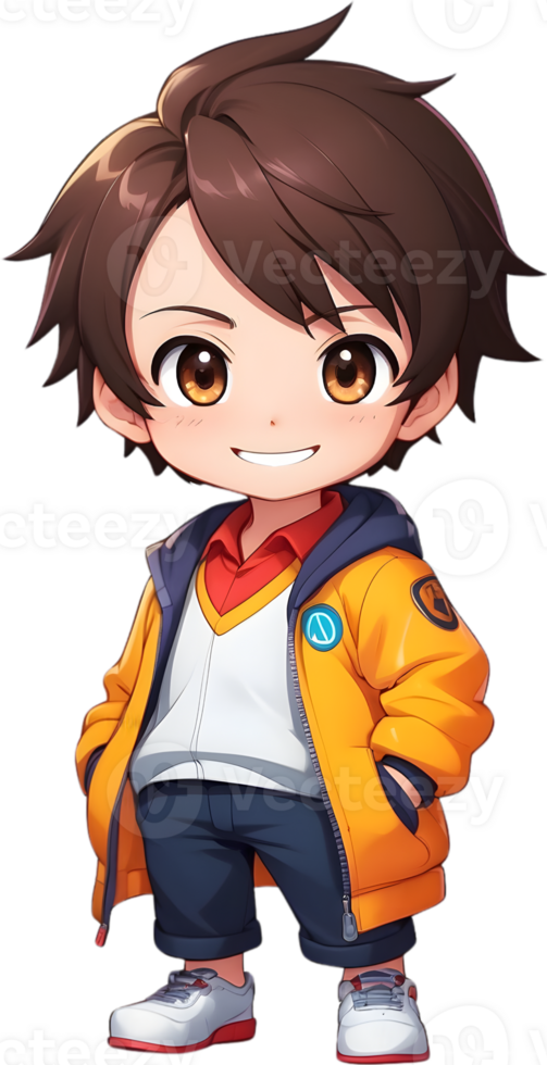 Adorable cartoon boy, sweet kid character, cute child avatar ai generative png