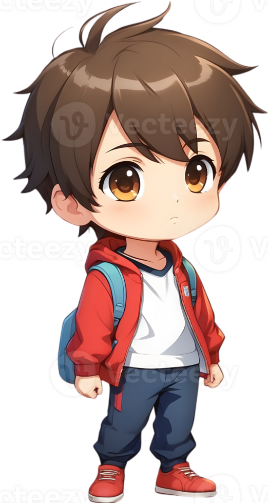 Adorable cartoon boy, sweet kid character, cute child avatar ai generative png