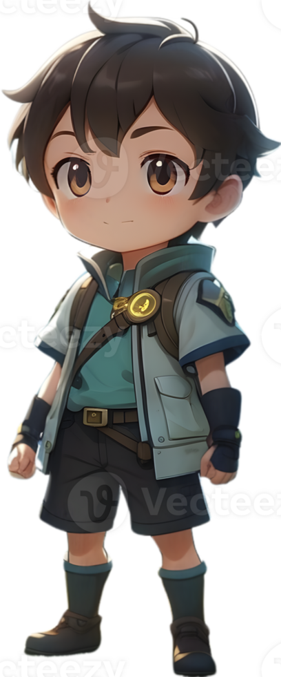 Adorable cartoon boy, sweet kid character, cute child avatar ai generative png
