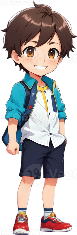 Adorable cartoon boy, sweet kid character, cute child avatar ai generative png