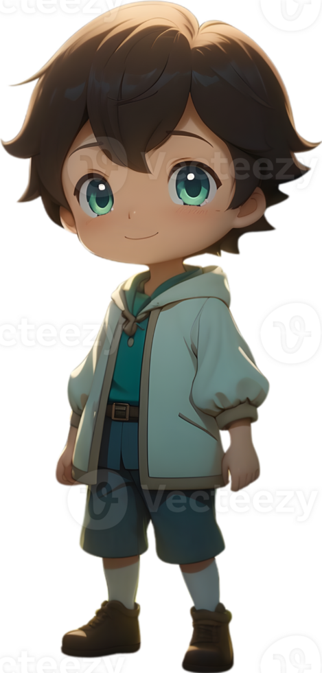 Adorable cartoon boy, sweet kid character, cute child avatar ai generative png