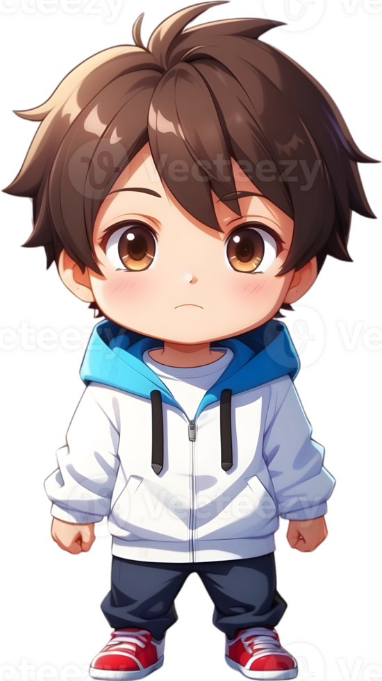 Adorable cartoon boy, sweet kid character, cute child avatar ai generative png