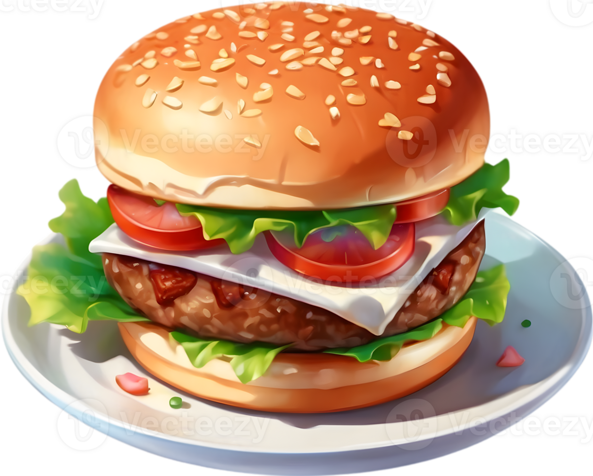 Cheeseburger, Veggie burger, Bacon burger, BBQ burger, ai generative png