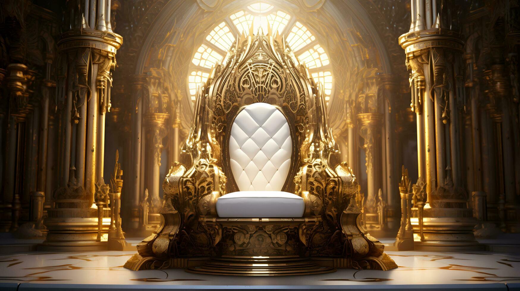 Luxury royal throne in a royal palace AI Generated photo