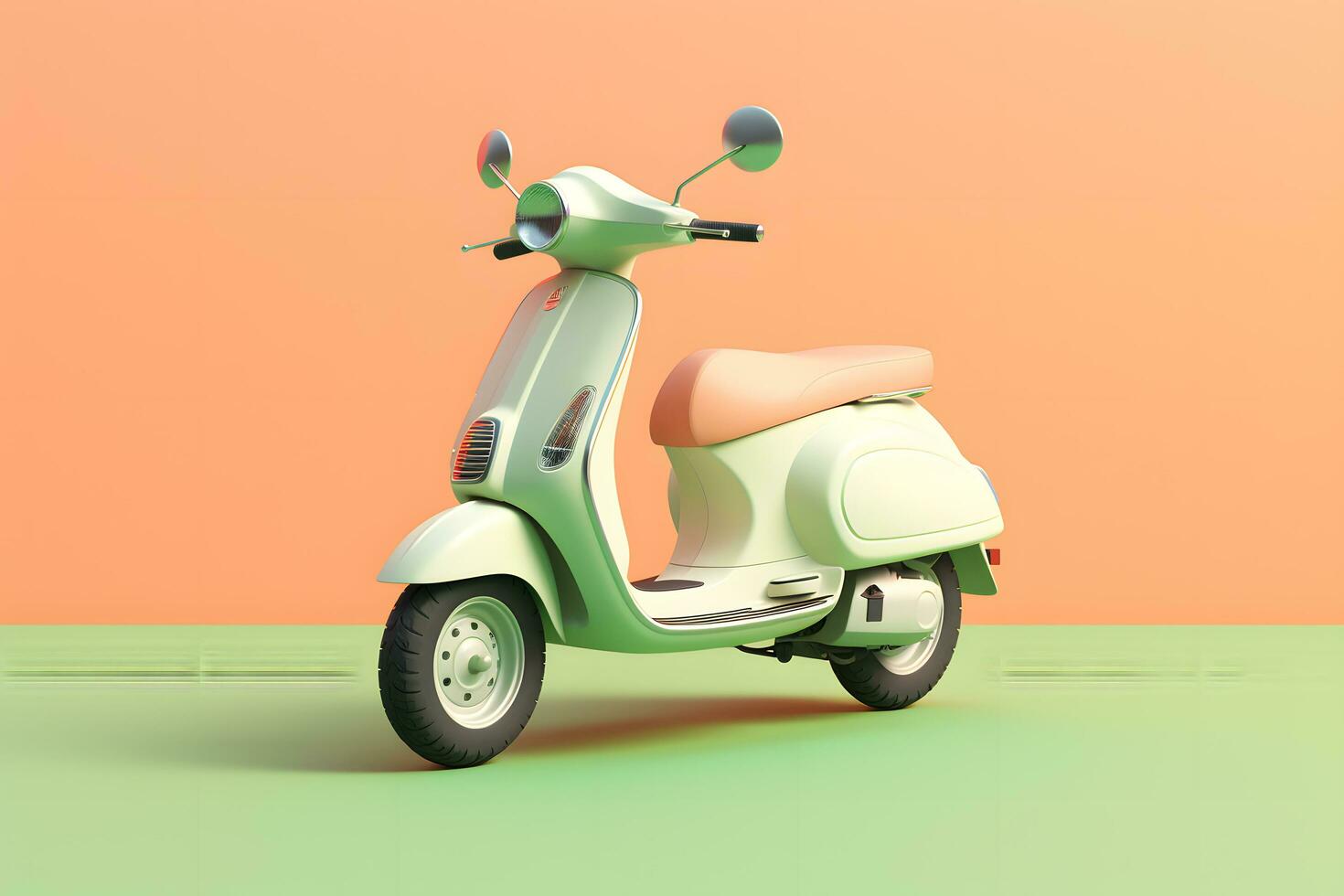 Modern classic scooter in pastel color background AI Generated photo