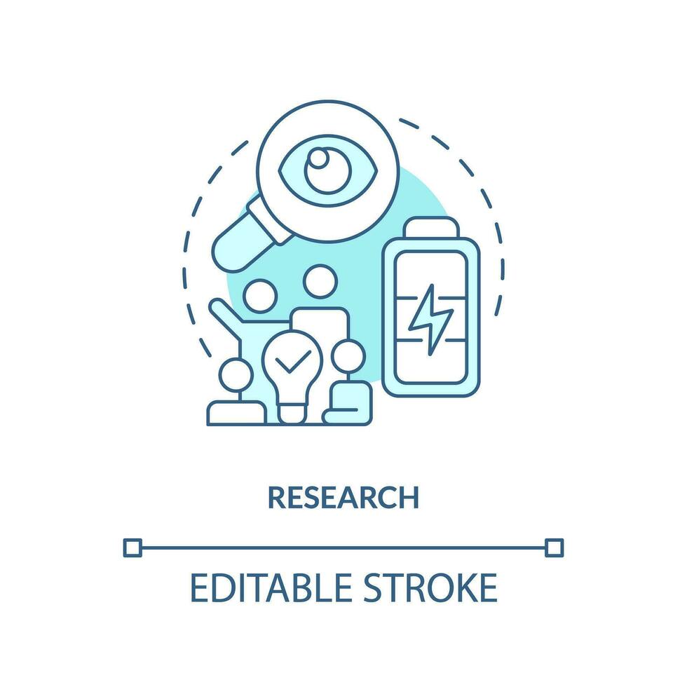 Editable research linear concept, isolated vector, blue thin line icon representing carbon border adjustment. vector