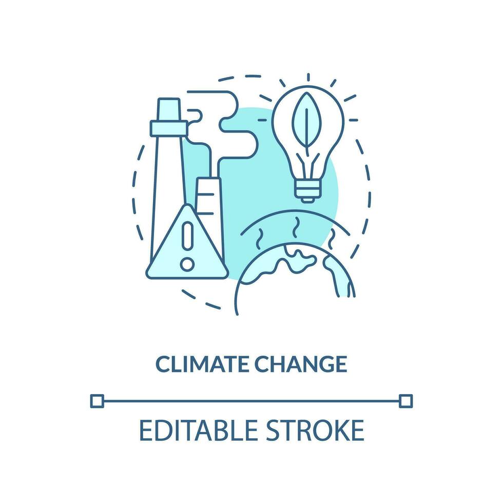 editable clima cambio lineal concepto, aislado vector, azul Delgado línea icono representando carbón frontera ajustamiento. vector