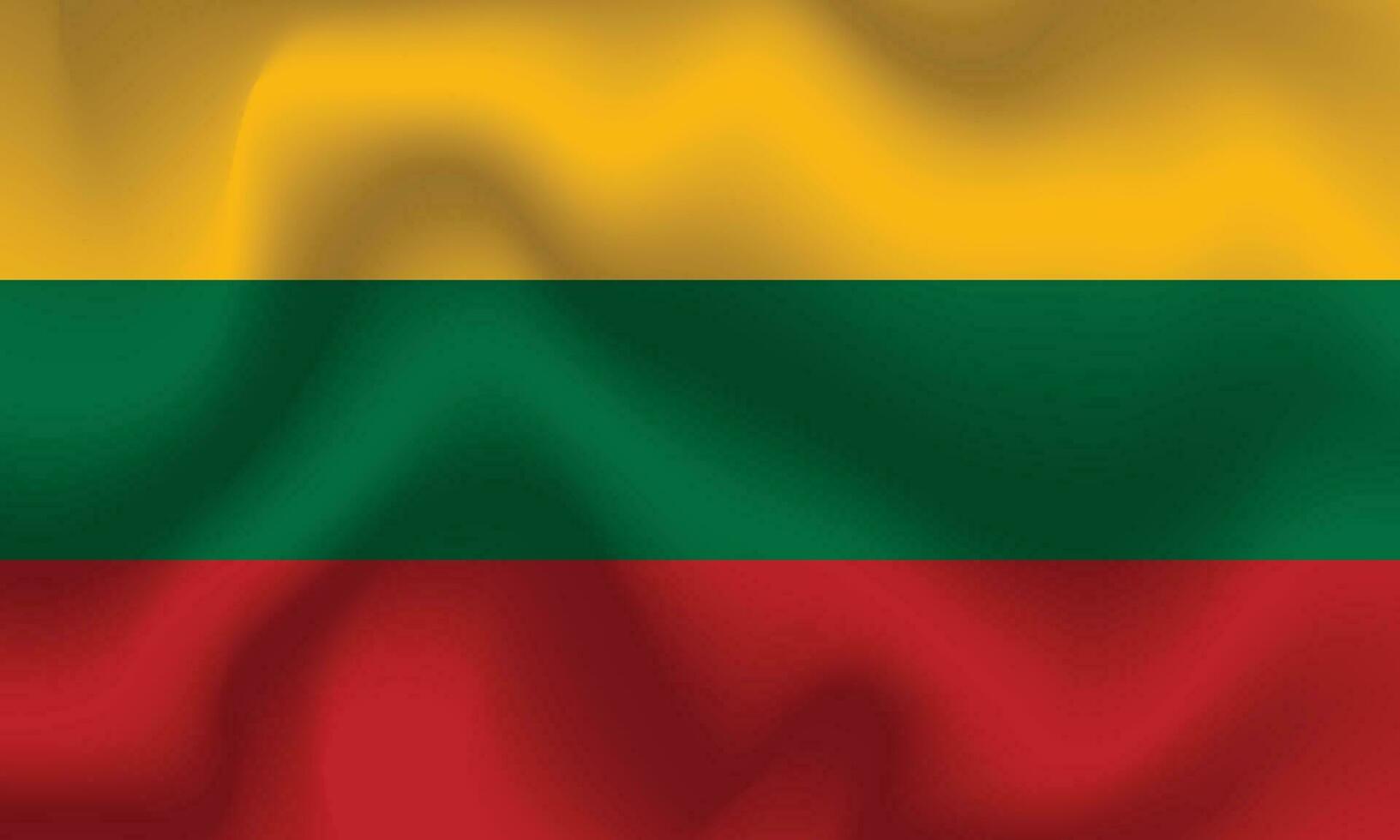 Flat Illustration of Lithuania flag. Lithuania flag design. Lithuania Wave flag. vector