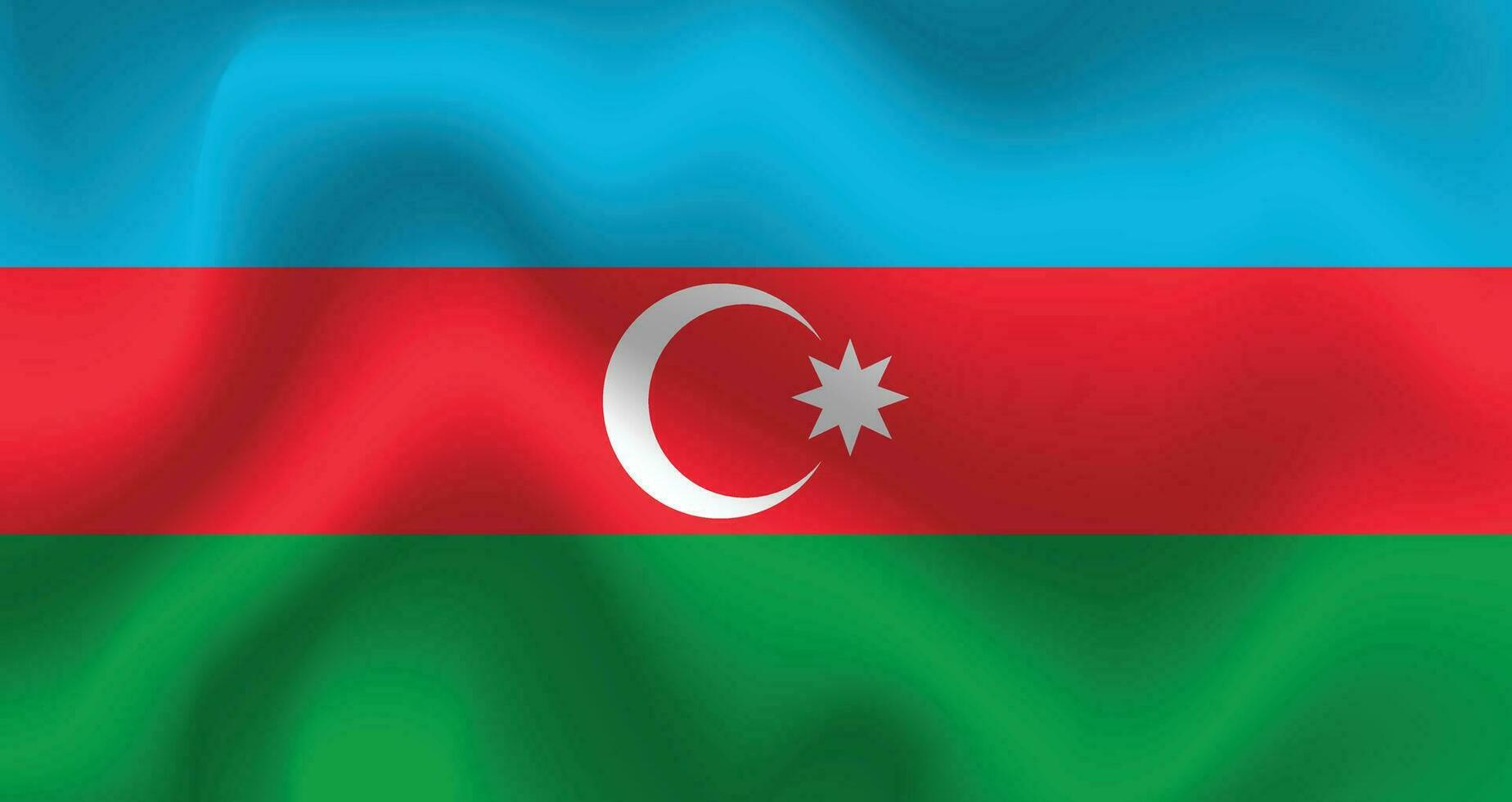 Flat Illustration of Azerbaijan flag. Azerbaijan flag design. Azerbaijan wave flag. vector