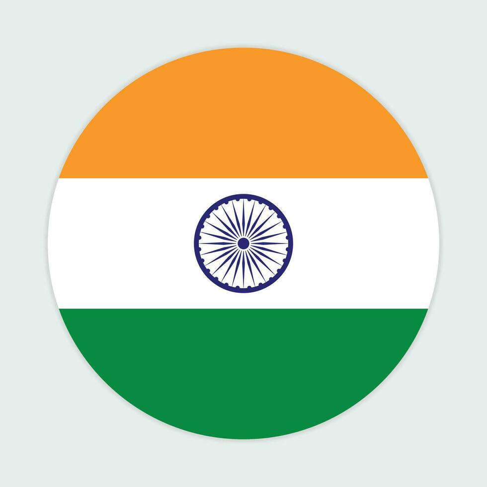 India flag vector icon design. India circle flag. Round of India flag.