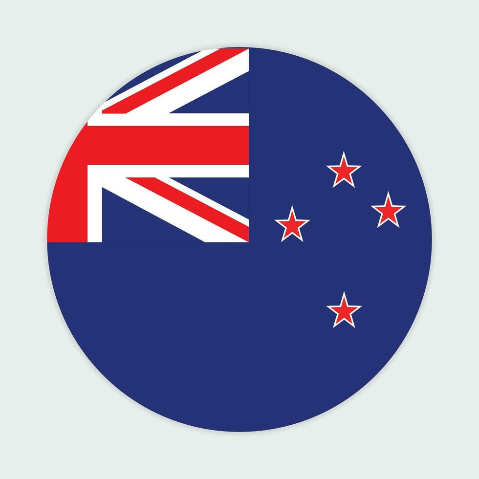 New Zealand flag vector icon design. New Zealand circle flag. Round of New Zealand flag.