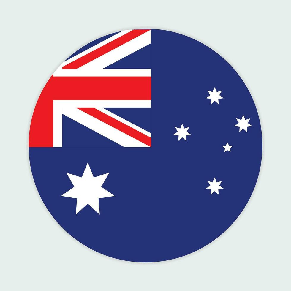 Australia flag vector icon design. Australia circle flag. Round of Australian flag.