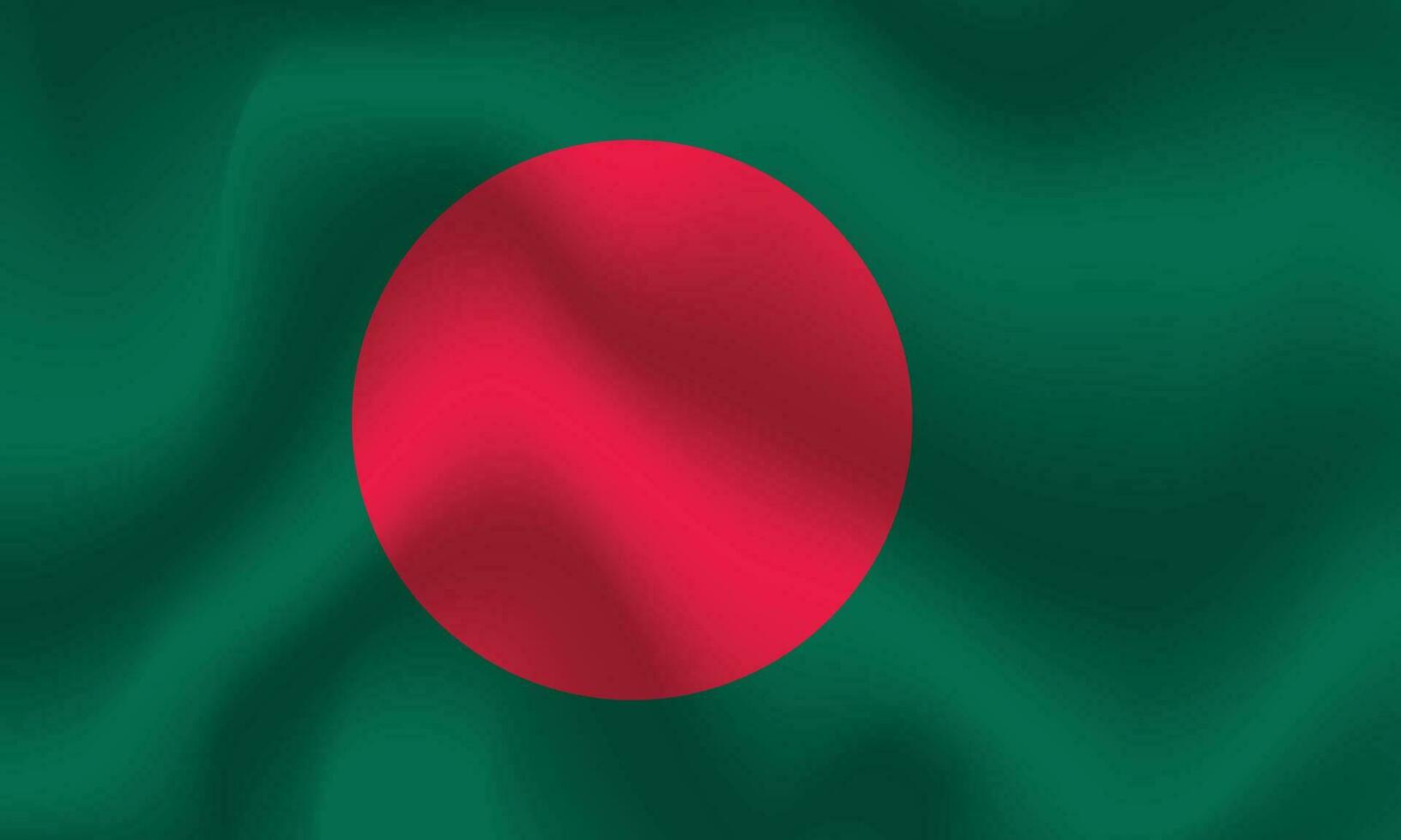 Flat Illustration of Bangladesh flag. Bangladesh flag design. Bangladesh wave flag. vector