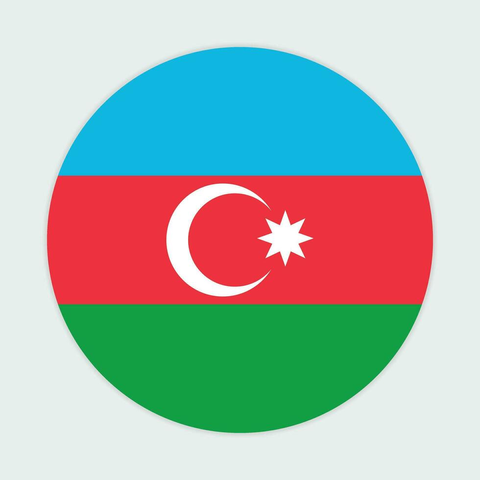 Azerbaijan flag vector icon design. Azerbaijan circle flag. Round of Azerbaijan flag.