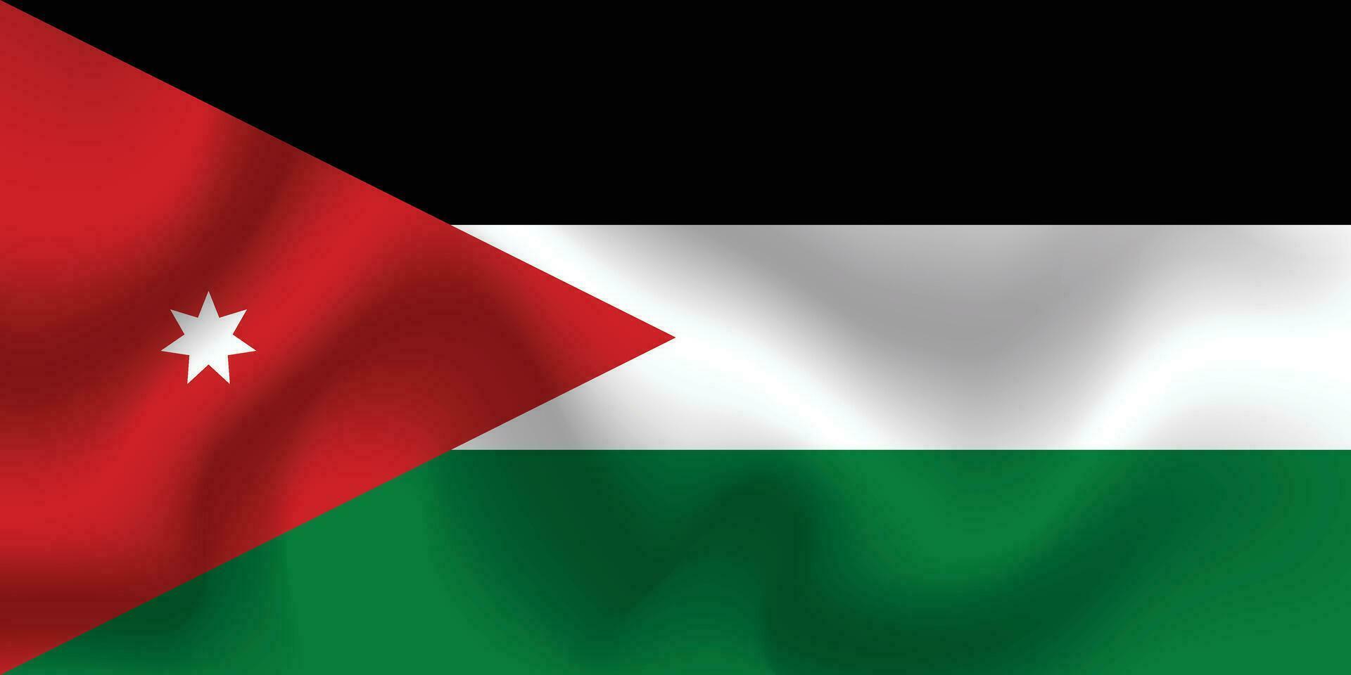 Flat Illustration of Jordan flag. Jordan flag design. Jordan wave flag. vector